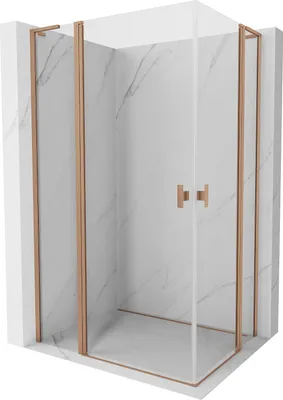 Produktbild von Mexen Mist L Duo Duschkabine schwenkbar 120 x 90 cm, transparent, gebürstetes Kupfer - 8A4L-120-090-65-00