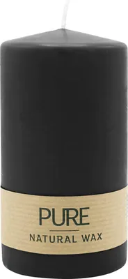 Produktbild von 100% PURE, NATURAL WAX, Stumpenkerze, Schwarz, WENZEL, 130/70 mm, Brenndauer ca. 52h, 100% plastikfrei