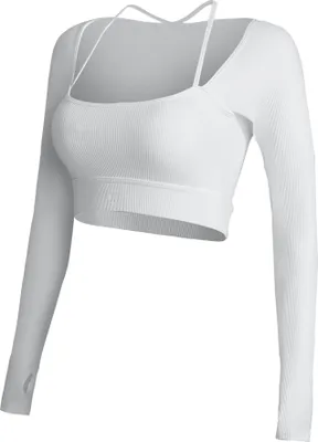 Produktbild von CLUB LEVEL Sportliches Langarm Oberteil Neckholder-Look für Fitness & Yoga