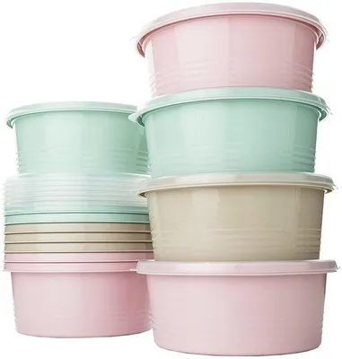 Image de Ibenzoa® : Lot de 3 boîtes de conservation en plastique sans BPA, avec couvercles – compatibles micro-ondes et congélateur (jusqu'à -18 °C), lavables au lave-vaisselle, idéales pour 1 à 2 personnes