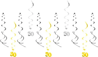 Produktbild von Oblique Unique 30. Geburtstag Wirbel Spiral Deckenhänger Girlande Set Jubiläum Deko