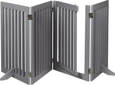Image de Portail de sécurité gris avec porte 70 cm