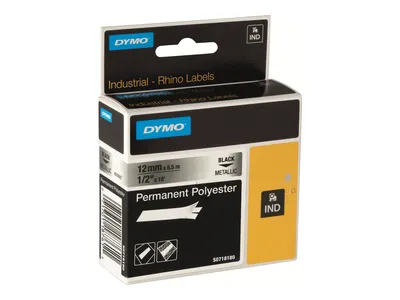 Obrázek produktu pro Dymo RhinoPRO Permanent Polyester - Polyester - permanentní lepidlo - černá na bílé - role (2,4 cm x 5,5 m)