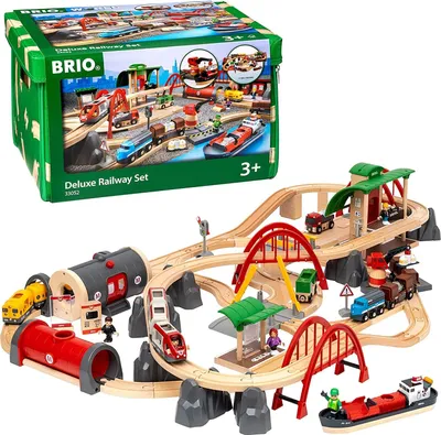 Zdjęcie produktu dla BRIO World - 33052 Road & Track Railway Set Deluxe