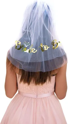 Produktbild von Oblique Unique Bride to Be Brautschleier mit Haarkamm JGA Hochzeit Schleier weiß gold