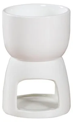 Produktbild von 1 x Keramik Schokoladenfondue-Set Fondue-Set Schokoladenfondue weiß inkl. 2 Edelstahlgabeln (1 x Schokoladenfondue-Set)