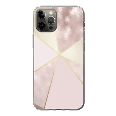 Produktbild von MuchoWow® Handyhülle Schutzhülle Hülle für iPhone 13 Pro Marmor - Rosa - Gold - Schick Silikon Softcase Handy Hülle - Handy-Tasche