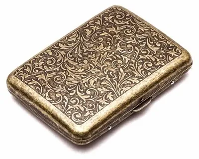 Produktbild von Retro-Metal-Box, 20-tegenhanger, gold, mit Doppel-Federn und offener Schloßschlitz