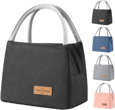 Produktbild von Isolierter Lunchbox, wasserdicht, thermisch, schwarz, Aluminiumfolie