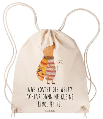 Produktbild von Mr. & Mrs. Panda Beutel Nachtfalter Fähnchen - Transparent - Geschenk, Spruch Witzig, Lustige Sprüche, Käfer, wander rucksack, Jutebeutel, Küche Deko, Lustig, leichter
