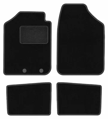 Imagen del producto de Alfombrillas de moqueta para Dacia Spring desde 2021 (hatchback) – juego de 4 piezas, negras, a medida – Wielganizator LUX