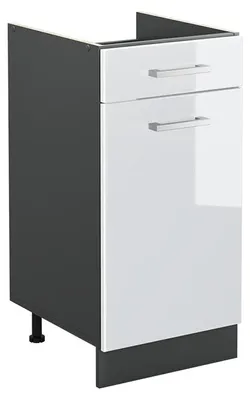 Immagine prodotto di Mobiletto base cucina Vicco R-Line Bianco lucido/Antracite 40 cm senza piano di lavoro, Model 61069