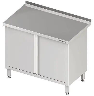 Obrázek produktu pro Arbeitsschrank mit Flügeltüren, 900x600x850 mm, mit Aufkantung, verschweißt