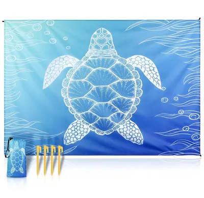 Imagen del producto de Manta de playa impermeable, de 200x140 cm, ultraligera, con 4 piquetas, ideal para la playa y para picnics