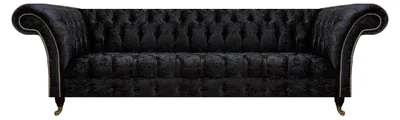 Produktbild von Chesterfield Moderner Schwarzer Viersitzer Edle Polstermöbel 4-Sitzer
