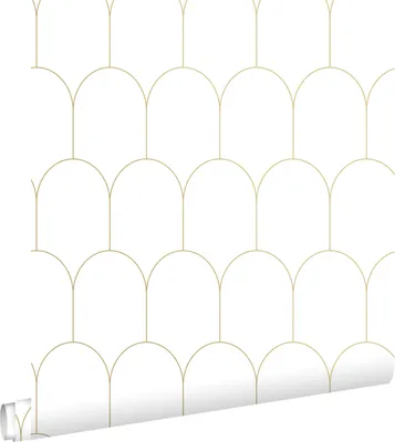 Immagine prodotto di ESTAhome carta da parati art deco bianco e oro 53 cm x 10.05 m