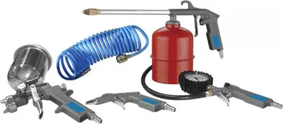 GÜde Druckluft-set 5-tlg. Güde Druckluft 5-teilig Druckluftset 84089 Zubehörsatz Sprühpistole Ausblaspistole Reifenfüller Metall Werkzeug-set 5-tlg Farbspritzpistole Druckluftpistole 492987 84089 4015671840899