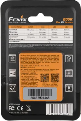 Immagine prodotto di Torcia Fenix E05R da 400 lm