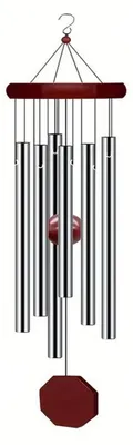 Immagine prodotto di Windspiel in alluminio, 70 cm, con 6 tubi e design in legno, ideale per giardino, balcone o terrazza