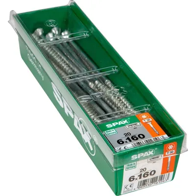 Produktbild von 20er-Pack SPAX Senkkopf-Torx-Stahlschrauben, Durchmesser 6 mm x Länge 160 mm