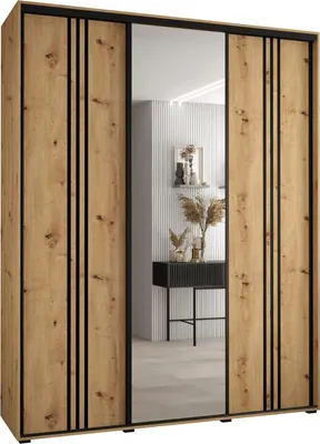 Produktbild von MEBLE KRYSPOL Davos 7 Schrank, drei Türen - 235,2x190x60 cm - Artisan  Artisan Schwarz