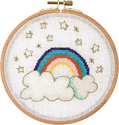 Produktbild von Kreuzstich-Stickerei-Kit - Regenbogen