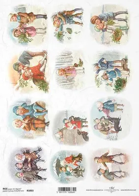 Produktbild von ITD Reispapier Decoupage Bastelpapier Softpapier, Weihnachten Kinder R1003