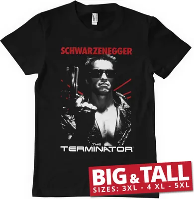 Produktbild von The Terminator Poster Big & Tall T-Shirt - 3XL - Black