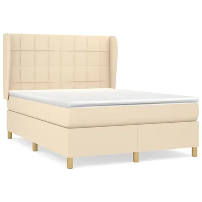 Produktbild von Boxspringbett mit Matratze Creme 140x190 cm Stoff