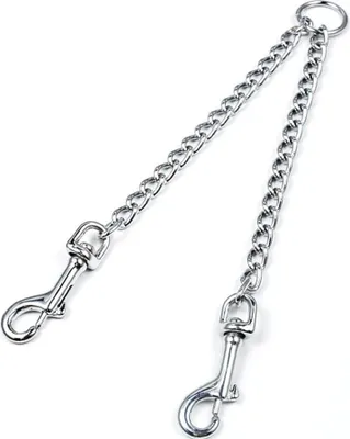 Produktbild von Doppelte Hundeleine aus Metall, 360° Drehbarer Splitter für Zwei Hundeleinen, Doppel-Hundenkupplung, Doppelleine, für Zwillinge und Große Mittelgroße und Kleine Hunde