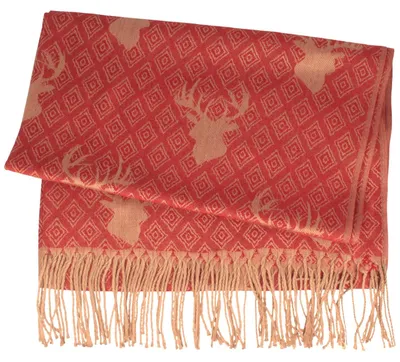 Trachtenschal mit Hirsch Design von Hut-Breiter in rot