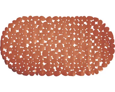 Immagine prodotto di MSV Tappeto per doccia Tappeto per vasca da bagno Tappeto antiscivolo "Pebble" - antibatterico antiscivolo con ventose - Terracotta - 35 x68 cm