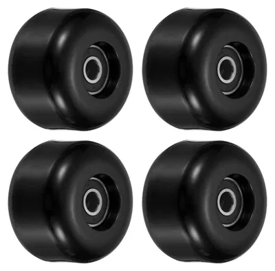 Produktbild von Skateboard Rollen 36x54mm Polyurethan85A mit ABEC-Lagern Schwarz Ersatzräder