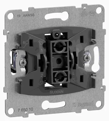 Produktbild von Legrand SEANO, Einsatz, Wechselschalter, mit N-Klemme, 10AX, Steckklemmen, 1 Stk.