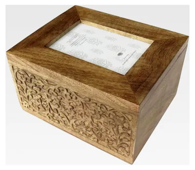 Produktbild von Holz-Erinnerungsbox mit integriertem Bilderrahmen – für Erinnerungen