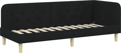 Image de vidaXL Cadre de lit d'angle noir 80 x 200 cm Tissu