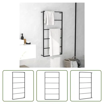 Produktbild von The Living Store Handtuchständer Schwarz 60x10x116 cm Stahl