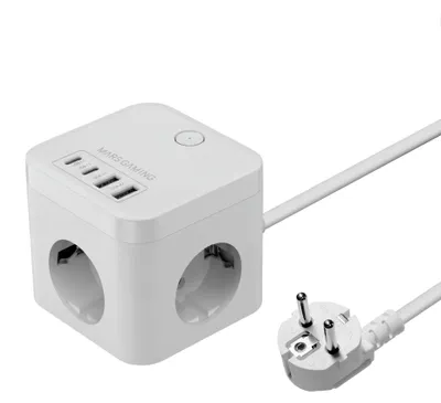 Obrázok produktu pre Predlžovací kábel Powercube – 3x zásuvka Schuko, 2x USB-C, 2x USB-A – 3680 W