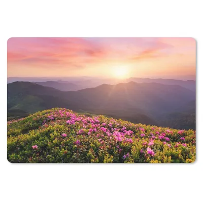 Produktbild von MuchoWow® Schreibtischunterlage Blumen - Berg - Sonnenuntergang - Landschaft 60x40 cm - XXL Mauspad - Großes Mauspad