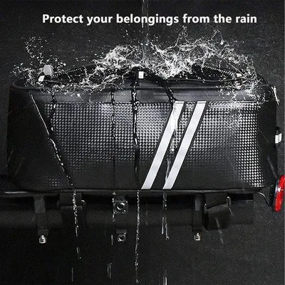Produktbild von Unyqoos® wasserdichte Fahrradtasche für Gepäckträger – 8 L, reflektierende Sicherheitsgurte, verstellbare Klett‑Befestigung, Mehrfachfächer, universell kompatibel