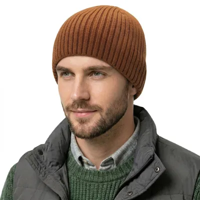 Zdjęcie produktu dla Solidchoice - Ciepła, dzianinowa czapka beanie dla mężczyzn, wzór w prążki