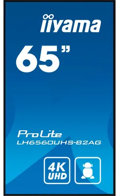 Zdjęcie produktu dla iiyama LH6560UHS-B2AG, Cyfrowa tablica A, 163,8 cm (64.5"), LED, 3840 x 2160 px, Wi-Fi, 24/7