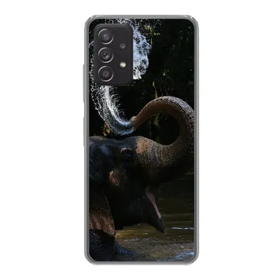 Produktbild von MuchoWow® Handyhülle Schutzhülle Hülle für Samsung galaxy a73 Elefant - Wasser - Rüssel - Tiere - Natur Silikon Softcase Handy Hülle - Handyhülle