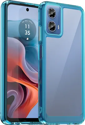 Produktbild von Schutzhülle für Motorola Moto G34 Klar Rückseite Stoßfeste TPU Silikon Bumper Hülle Hellblau
