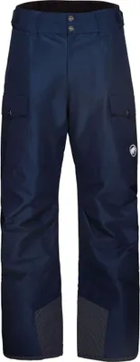 Dunkelblaue Insulationshosen für Herren von Mammut; Modell Fall Line HS Thermo Pants; mit zwei Taschen.