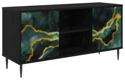 Produktbild von vidaXL TV-Schrank WIJHE 102 x 33 x 51 cm Schwarz Eichen-Optik