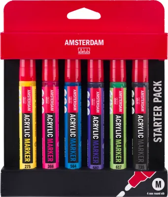 Immagine prodotto di Set iniziale di pennarelli acrilici Amsterdam | 6 colori