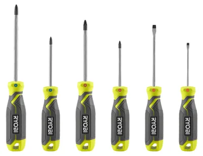 Zdjęcie produktu dla Ryobi RHSDS6PC Zestaw wkrętaków magnetycznych, antypoślizgowe końcówki magnetyczne, 6-częściowy