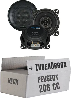 Produktbild von Crunch DSX 42 - 10cm Koax-System - Einbauset passend für Peugeot 206 CC Heck - justSOUND