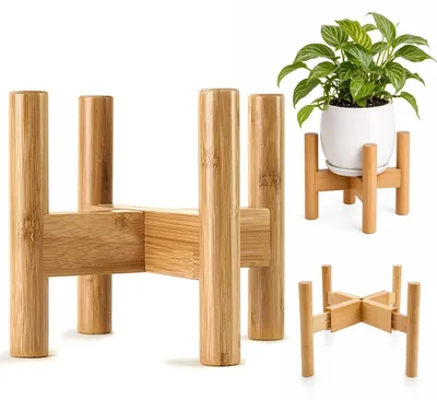 Imagen del producto de Elzusha - Estante de bambú ajustable para plantas